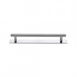 M Marcus Heritage Brass Knurled Design Cabinet Pull with Plate 128mm Centre to Centre